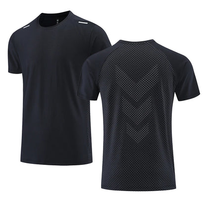 Quick Dry T-Shirt Men Running Fitness Sports Top Gym Training Shirt Breathable Jogging Casual Sportswear