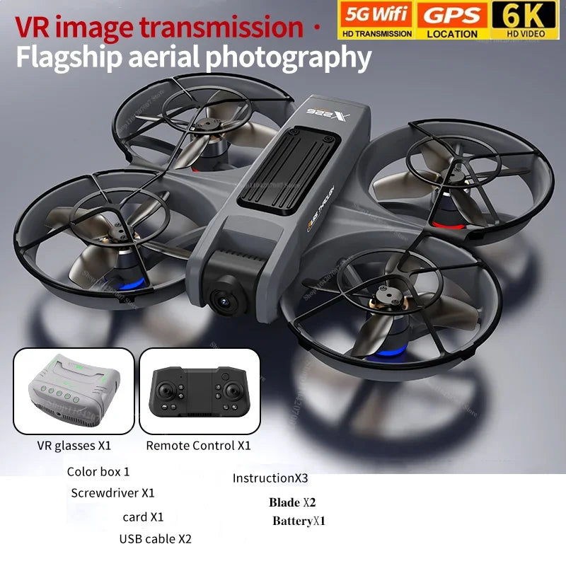 New X266 GPS 8K Professional HD 360° Drone with Dual Cameras, 5G WIFI, Brushless Motors, Obstacle Avoidance, FPV, Foldable Quadcopter, Toys