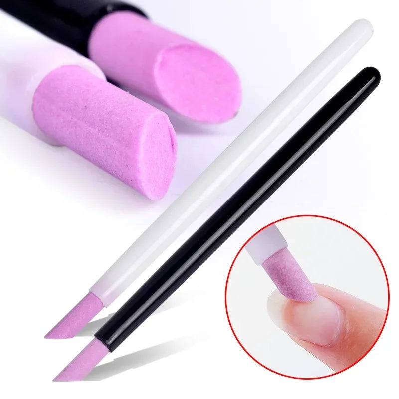 Portable Quartz Grinding Sanding Pen Nail Cuticle Pusher Dead Skin Remove Pushers Nail Polish Manicure Stick Nail Files Tools