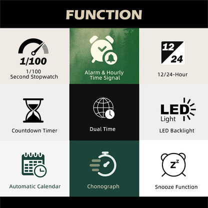NORTH EDGE 2025 TERRAX Men's Digital Military Watches Outdoor Sports Swimming Waterproof 50M Stopwatch Countdown Light Watch Men