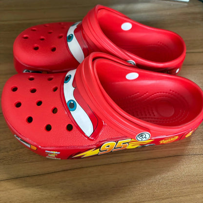 Mcqueens Pixar Cars Cartoon Kawaii Waterproof Breathable Eva Slippers For Adults Solid Outdoor Sandals With Holes Casual Shoes
