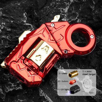 Metal Alloy Shell-Ejecting Toy Pistol Set Fun Shooting Sensory Toy Stress Relief EDC Office Desk Gadget Gift for Boys Adults