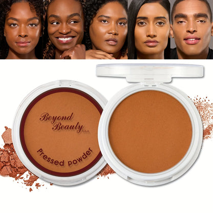 Wheat Bronzing Powder for Dark Skin, Matte Finish, Sweatproof &amp; Oil Dark Foundation Concealer, Powder Puff And Mirror