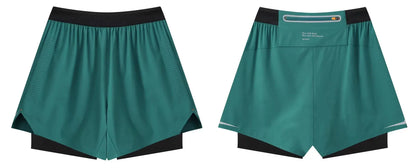Men Running Shorts Gym Marathon Track Sports Shorts 2 In 1 Quick Dry Workout Training Gym Fitness Short Pants Summer Men Shorts