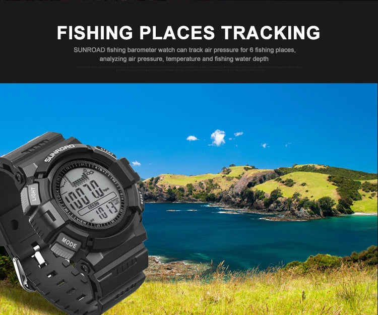 SUNROAD New 715A Sports Watch Altimeter Men's Digital Watches For Men Fishing Clock 3ATM Waterproof Present Reloj Hombre