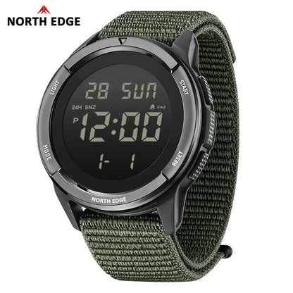 NORTH EDGE 2025 TERRAX Men's Digital Military Watches Outdoor Sports Swimming Waterproof 50M Stopwatch Countdown Light Watch Men