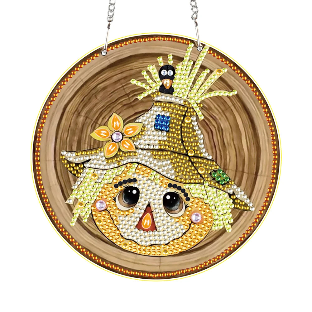 Special Shape Halloween Pumpkin Carriage 5D DIY Diamond Painting Dots Pendant Rhinestone Diamond Art Pendants for Wall Window