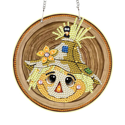 Special Shape Halloween Pumpkin Carriage 5D DIY Diamond Painting Dots Pendant Rhinestone Diamond Art Pendants for Wall Window