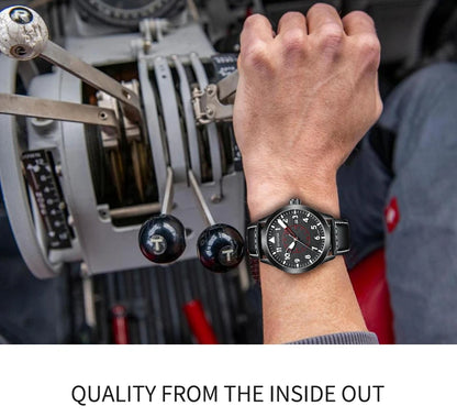 OCHSTIN Men Automatic Mechanical Movement Watch Leather Strap Nylon Male Clock Fashion Waterproof for Men Gift Wirstwatches