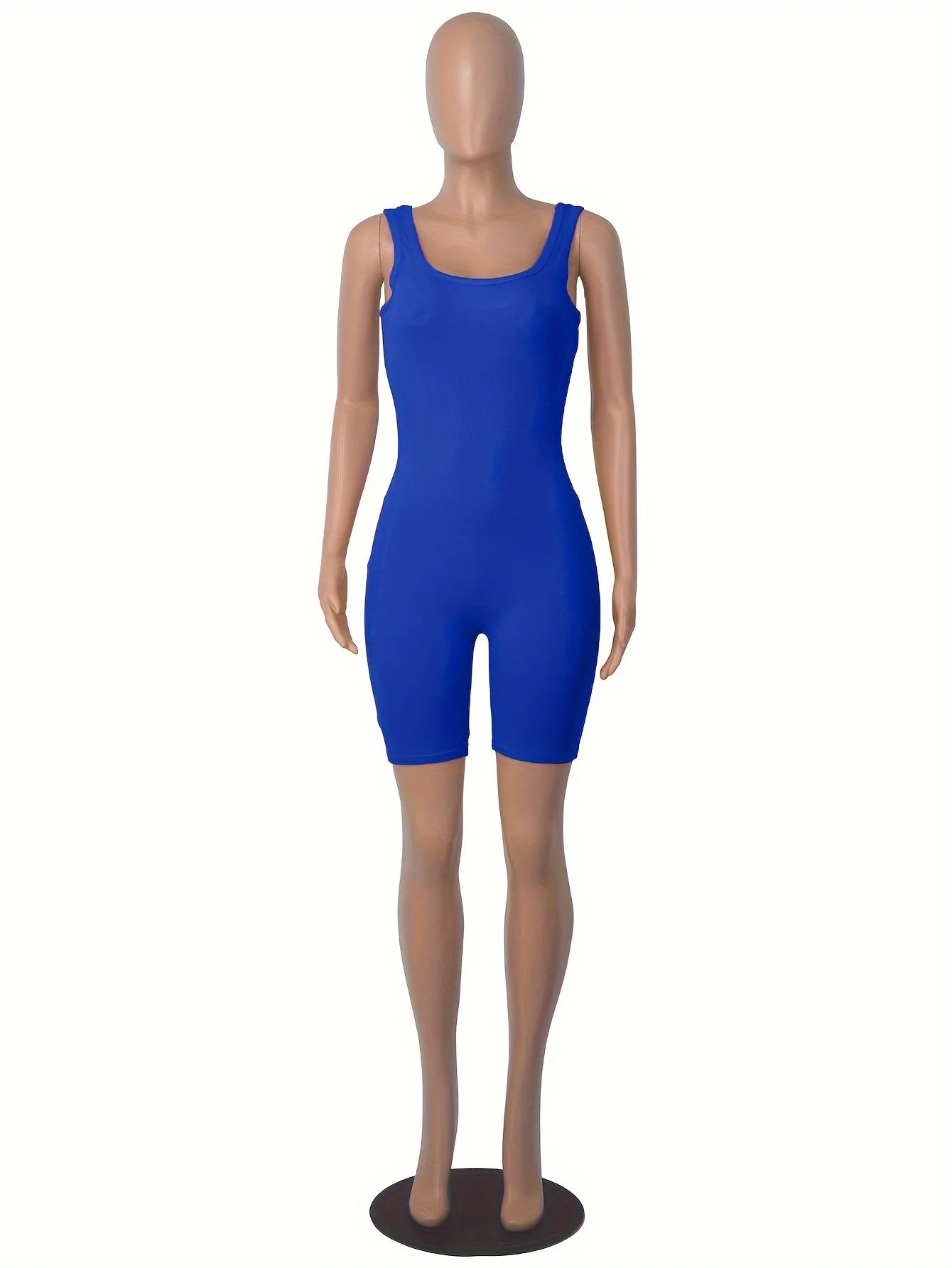Women knitting solid sleeveless Bodycon romper playsuit ladies Skinny jumpsuit