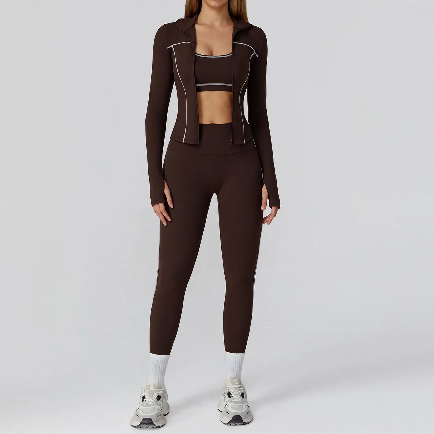 Yoga Set 2/3PCS Sports Outfits Women Clothes Fitness Tracksuit Gym Legging Workout Long Sleeved Female Bra Yoga Suit Sportswear