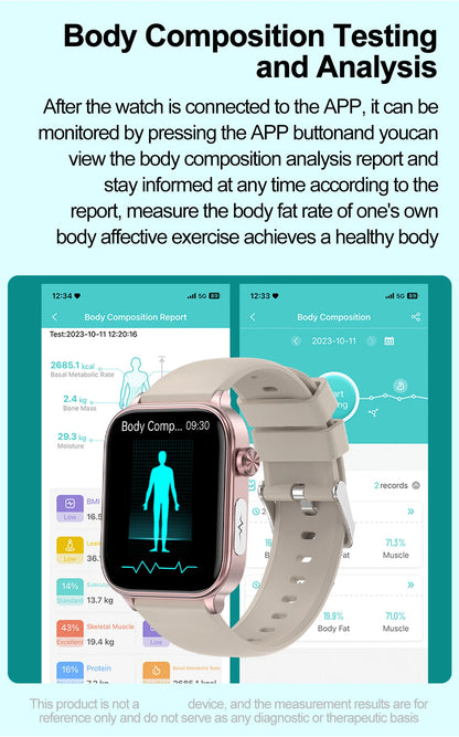 2025 New For XIAOM1 ECG+PPG Blood Fat Uric Acid Health Smartwatch Men Women Heart Rate Blood Pressure Bluetooth Call Smart Watch