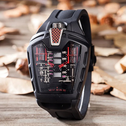 Men's Hollow Watch Ghost Silica Silicone Bracelet Quartz Watch Cool Relogio Men Watch Skeleton Ghost Student Clock