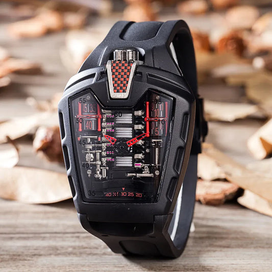 Men's Hollow Watch Ghost Silica Silicone Bracelet Quartz Watch Cool Relogio Men Watch Skeleton Ghost Student Clock