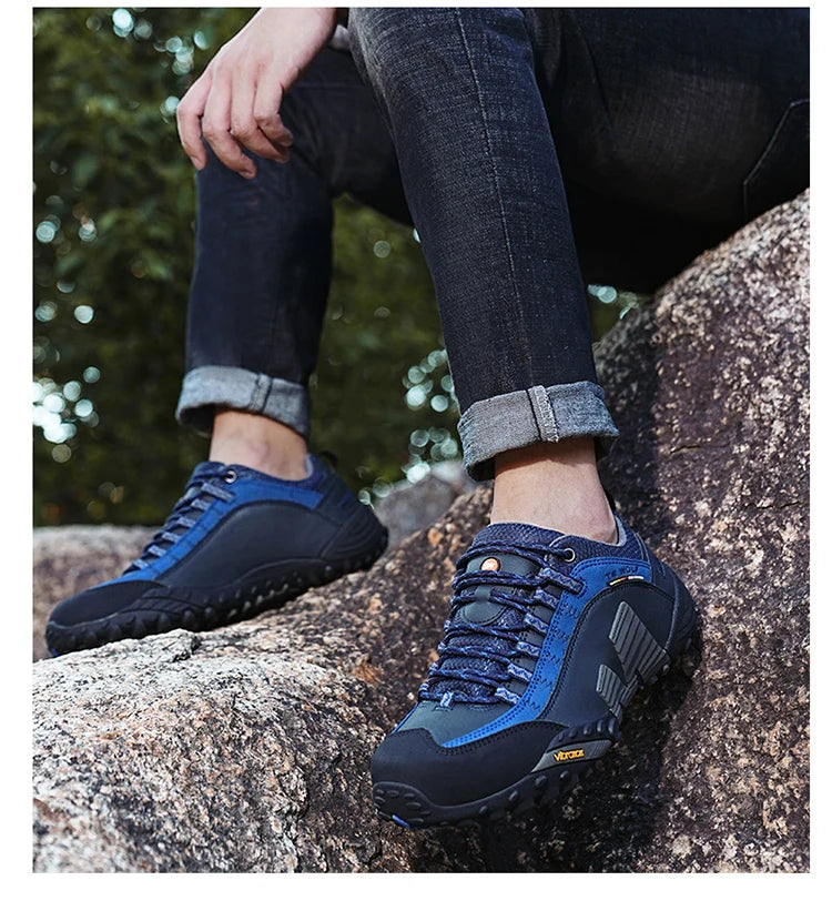 Outdoor couple hiking shoes, men's waterproof hiking shoes, leather tactical shoes, women's non slip outdoor shoes