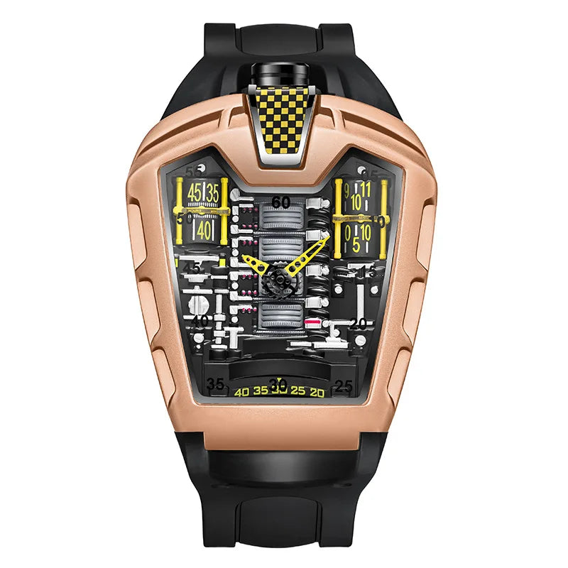 Men's Hollow Watch Ghost Silica Silicone Bracelet Quartz Watch Cool Relogio Men Watch Skeleton Ghost Student Clock
