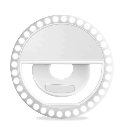 USB Charging LED Selfie Ring Light Lens for Mobile Phones, LED Selfie Ring Lamp for iPhone, Samsung, Xiaomi, Huawei Phone Selfie Light