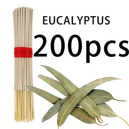 High-quality natural bamboo and eucalyptus incense sticks - Long-lasting fresh mint fragrance, home yoga meditation, holiday decoration (Christmas, Halloween, Thanksgiving) - Air purification and relaxation aroma.