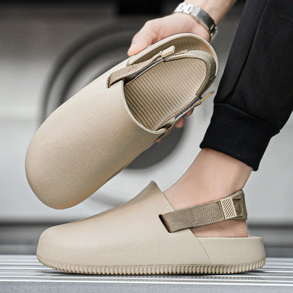 Summers Clogs Man Slippers Men Flat Mules Beach Sandals Quick Drying Water Shoes Work Casual Garden Lightweight Slippers