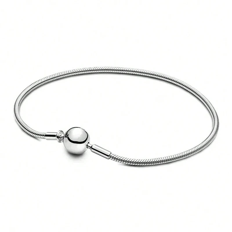 925 Sterling Silver Zircon Sweet Love Heart Bracelet DIY Bead Making Fit Original Pan Bracelets Fine Jewelry Gift