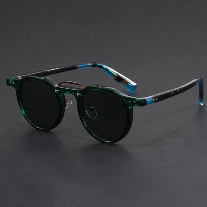 Retro Metal Frame Oval Sunglasses for Women Men Trendy Punk Round Sun Glasses Luxury Brand Designer Driving Shades