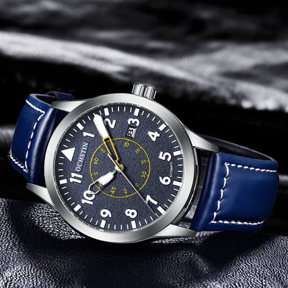 OCHSTIN Men Automatic Mechanical Movement Watch Leather Strap Nylon Male Clock Fashion Waterproof for Men Gift Wirstwatches