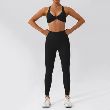 2PCS Yoga Suit Sports Set Women Quick-Drying Gym Set Women Tracksuit Running Workout Long Sleeve Sports Shirt Yoga Clothing