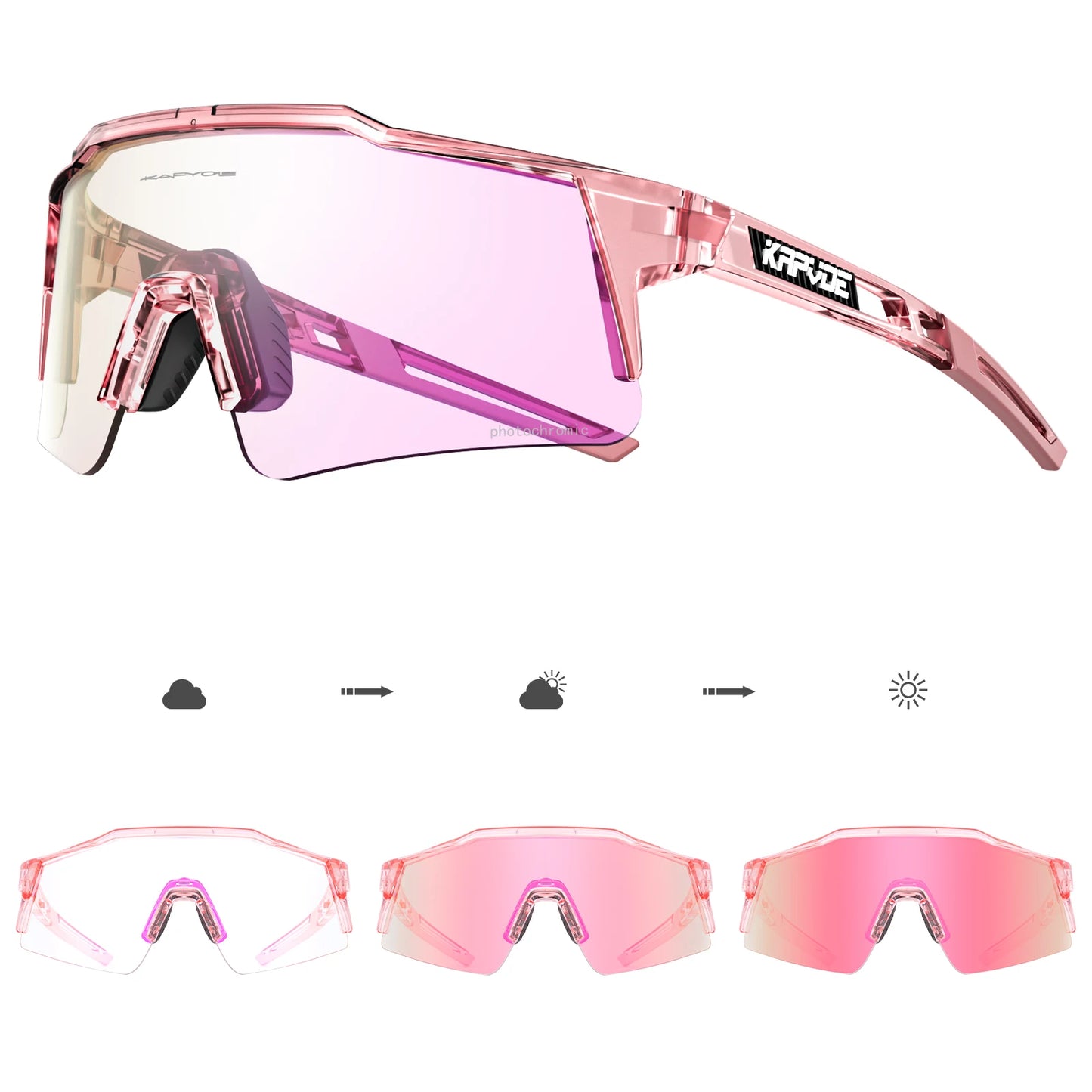 Kapvoe Photochromic Cycling Sunglasses for Men Women Bike Glasses Riding Driving UV400 Mountain Bicycle Goggles Eyewear Sports