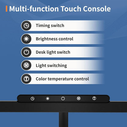 Desk Lamp, 3 Colors Stepless Dimming LED Desk Lamps for Home Office Adjustable Memory Desk Light with Touch Clamp/Remote Control