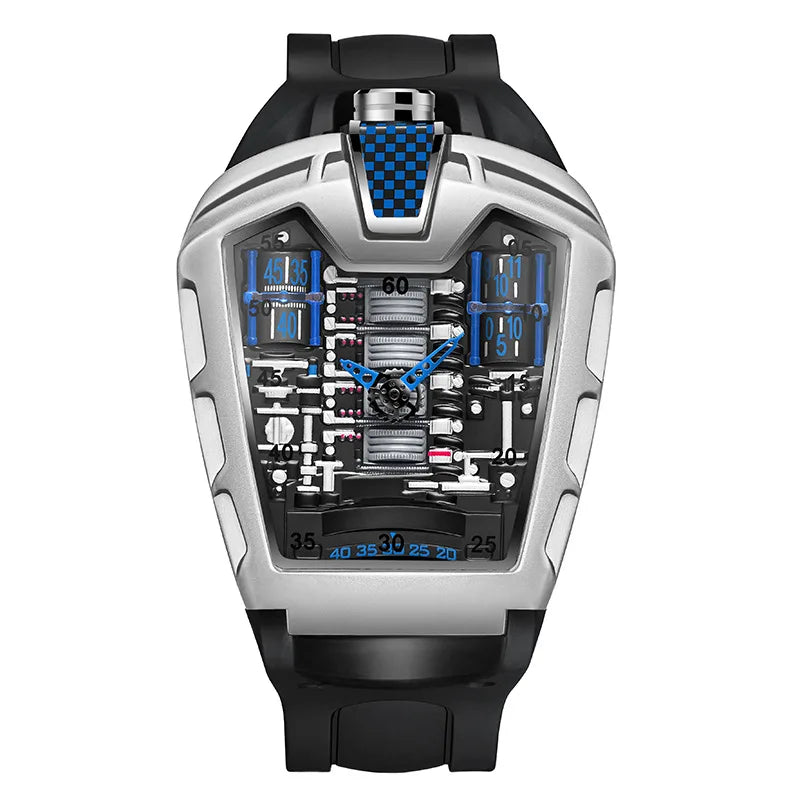 Men's Hollow Watch Ghost Silica Silicone Bracelet Quartz Watch Cool Relogio Men Watch Skeleton Ghost Student Clock