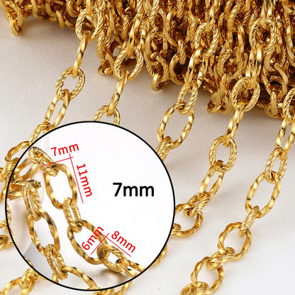 1meter Gold Stainless Steel Chain Multi Styles Star Thick Cable Curb Chains for Necklace Bracelet Jewelry Making DIY No Fade