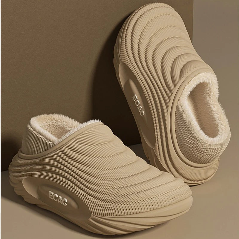 Winter Warm Slipper Women Fluffy Fur Plush Indoor Lazy Thermal Furry Home House Fuzzy Shoe Flat Flip Flop Ladies Slide Men Male