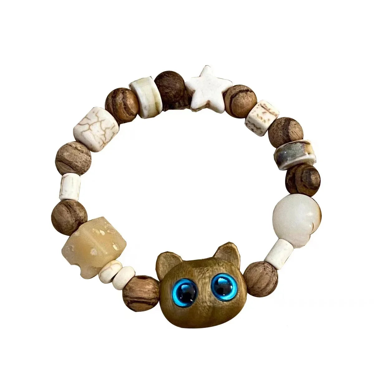 Matching bracelets for couples, women, men, luminous, cute cat friendship bracelet, black and white cat head bracelets, glow in the dark gift.