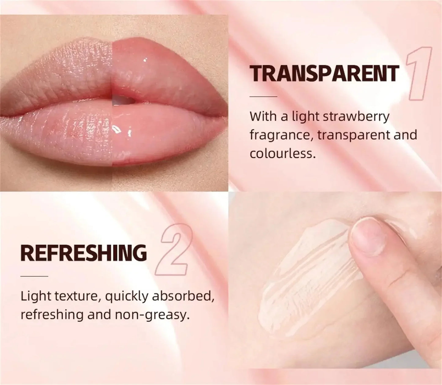 Lip plumper oil, instant volumizer, increases lip elasticity, long-lasting hydration, lip gloss, sexy beauty makeup.