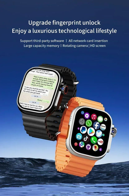 4G Android Smartwatch DW100 New Global Call Fingerprint Unlock 4G SIM Card 2.29 Inch AMOLED Video Chat WIFI GPS App Download