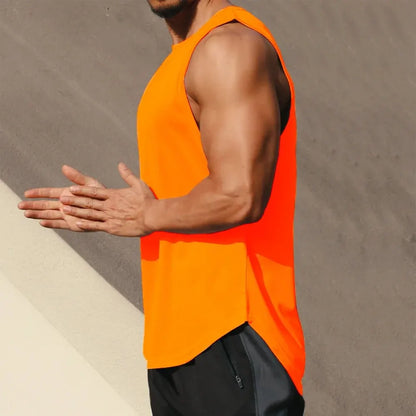 Summer Marathon Quick Dry Sports Tank Top Men's Sleeveless Tank Top Running Training Basketball Loose Fit Tank Top