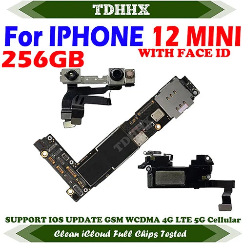 Clean iCloud Mainboard for iPhone 12 MINI Motherboard With Face ID Plate Full Tested Working Logic Board Support Update 12MINI