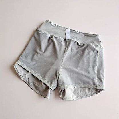 Summer Women's Loose Sports Shorts Women 2 in 1 Fitness Shorts High Waist Yoga Shorts Quick Dry Running Casual Sports Shorts