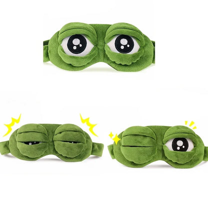 3D Frog Sleep Mask Natural Sleeping Shade Women Men Creative Cartoon Soft Portable Sale Travel Office Eyepatch