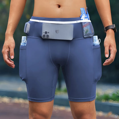 Mul-Pockets Compression Shorts 3.0 Mens Marathon Running Shorts Quick Dry Exercise Training Jogging Cycling Fitness Tight Shorts