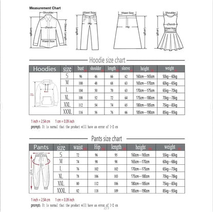 Winter Hoodie Sets Men Fashion Fleece Red Hoodies Black Brand Pants Casual Jogger Suit Tracksuit Sweatshirt
