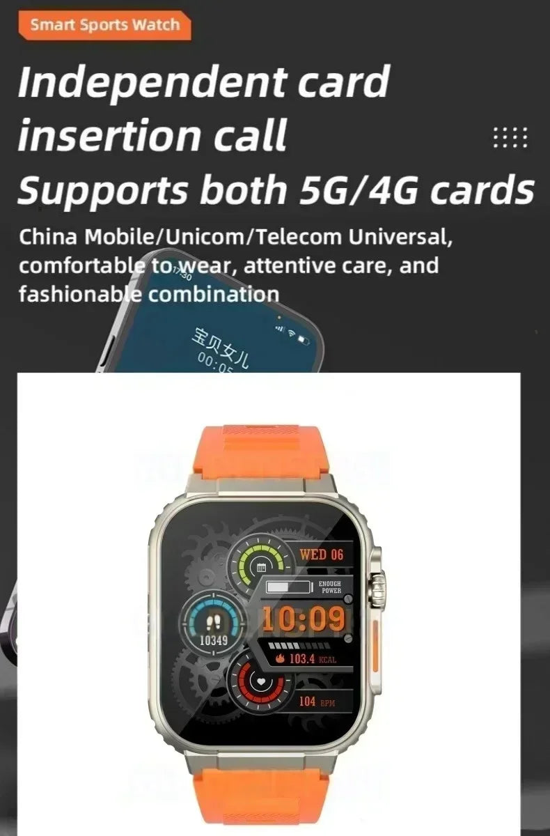 Original 4G Smartwatch CDS9 S9 S10 Ultra Rotary Camera GPS WIFI Heart Rate Tracker 256GB Storage Download Apps Sport Smart Watch
