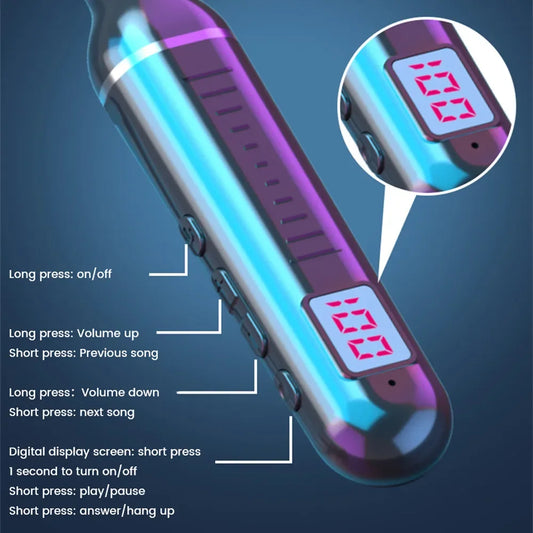 K58 Wireless Bluetooth 5.3 Neckband Headphones Gaming LED Display HiFi Headset Sports TWS Earbuds with Mic TF Card
