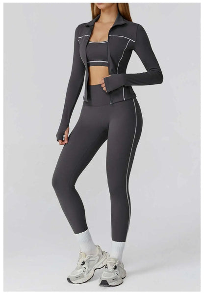 Yoga Set 2/3PCS Sports Outfits Women Clothes Fitness Tracksuit Gym Legging Workout Long Sleeved Female Bra Yoga Suit Sportswear