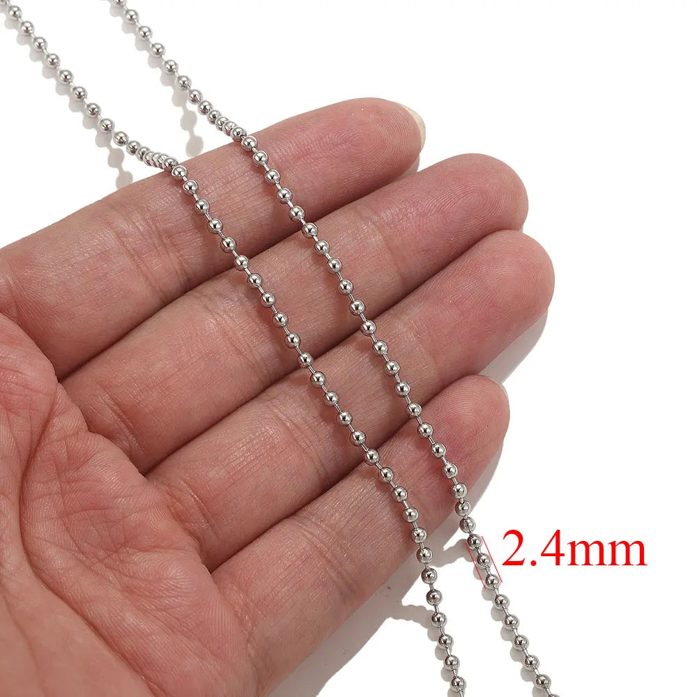 2-meter Lips Beads Chain Stainless Steel Cable Chains for Jewelry Making DIY Necklace Bracelet Accessories Gold Chain Findings