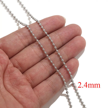 2-meter Lips Beads Chain Stainless Steel Cable Chains for Jewelry Making DIY Necklace Bracelet Accessories Gold Chain Findings
