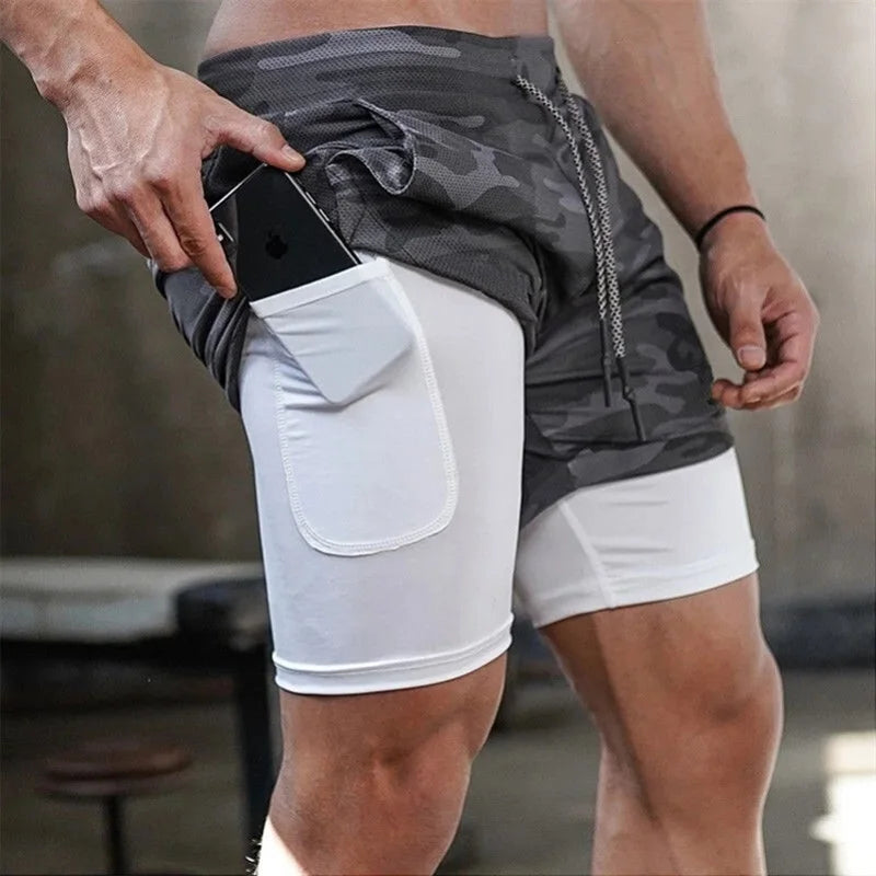Men's Qui Dry Tee-quarter Length Fitn Running Baskeall Training Camouflage orts Spor Casual Pants Summer Wear
