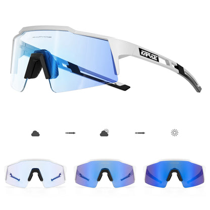 Kapvoe Photochromic Cycling Sunglasses for Men Women Bike Glasses Riding Driving UV400 Mountain Bicycle Goggles Eyewear Sports