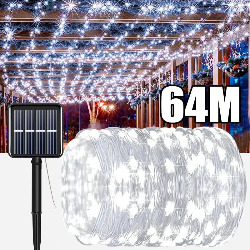Solar Fairy String Lights Outdoor LED Garden Christmas Decoration Garland Light For Xmas Halloween Thanksgiving Wedding