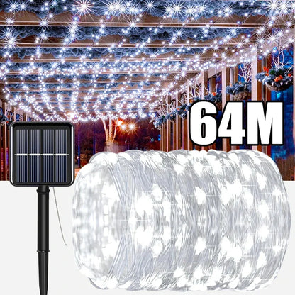 Solar Fairy String Lights Outdoor LED Garden Christmas Decoration Garland Light For Xmas Halloween Thanksgiving Wedding
